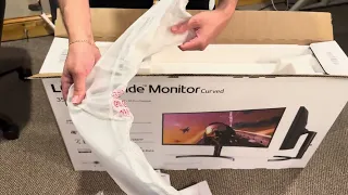 LG UltraWide Monitor Curved Unboxing and Installation | Costco Purchase