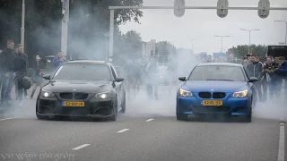 Insane Burnout 2x BMW M5 E60 V10 Cars And Coffee Spijkenisse