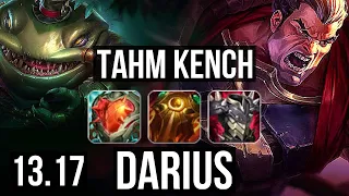 TAHM KENCH vs DARIUS (TOP) | 10/2/8, 500+ games, 1.0M mastery, Dominating | NA Master | 13.17