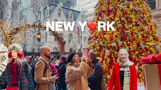 [4K]🇺🇸NYC Walk🎄Christmas Season on Upper East Side💂🏻Festive Madison Ave & Fifth Ave | Dec 2023