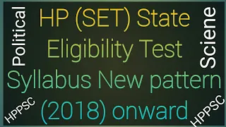 HPPSC SET State Eligibility Test new pattern  Syllabus Fully Explained II Prof Parveen Thakur II