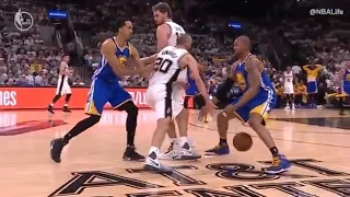 Manu Ginobili Gets Crafty And Goes Between David West Legs! | Warriors vs Spurs | Game 3 | WCF