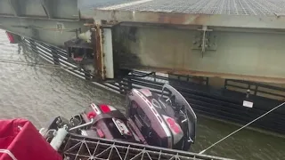 Officials remove motorcycle from drawbridge