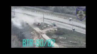 Accurate Artillery Strike on BTR-80/82 in Oleshky (Possibly Excalibur)