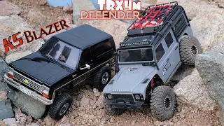 Stock FMS K5 Blazer V.S. Modded TRX4m Defender ( not really though )