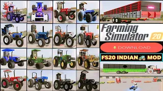 Fs 20 Indian Tractor Mod ||Fs 20 Lite || Fs 20 modified mode Apk download link 🔗|| #viral #fs20