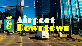 4k Driving from  Chopin Airport to Warsaw Downtown