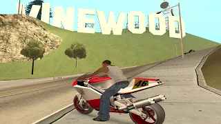 GTA San Andreas Vinewood Sign Location With NRG 500 Bike