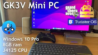 GK3V Mini PC TEST, Windows 10, Recalbox Twister OS. ACEPC.