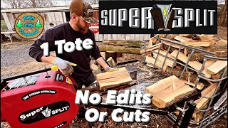 How Long to SUPER SPLIT 1 FIREWOOD TOTE❓NO CUTS/GAPS IN VIDEO #firewood