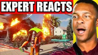 Firefighter REACTS to the Most Realistic Firefighting Simulator | Expert React