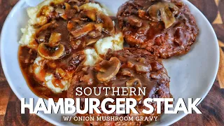 Hamburger Steak With Mushroom And Onion Gravy Recipe