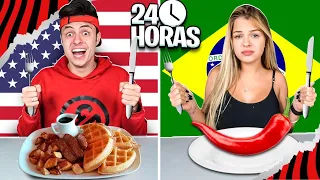 COMENDO COMIDA DO SEU PAÍS POR 24 HORAS! - Desafio