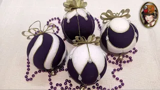 How to make New Year's balls on a Christmas tree with your own hands. Foam ball toys