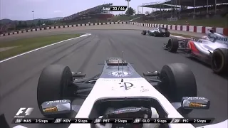 Kamui Kobayashi late-diving pass on Jenson Button.