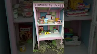 Community pantry check-in and restock before and after