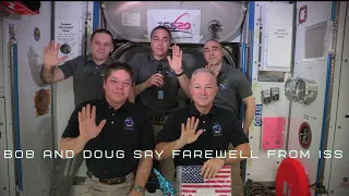 Bob and Doug Farewell from ISS