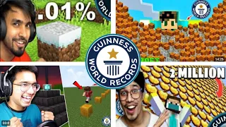 Indian Gamers *WORLD RECORD* In Minecraft 🔴 techno Gamerz , mythpat, gamer fleet , andreo bee