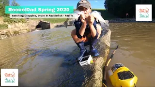 Reece & Dad Salamonie Reservoir Dam Tailwaters Fishing Area Crappies, Drum, and Paddlefish Part 4