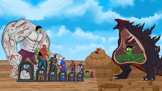 Rescue HULK & SPIDER-MAN From GODZILLA: The Battle Against Digestive System - FUNNY CARTOON