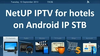 NetUP IPTV for hotels running on Android IP STB