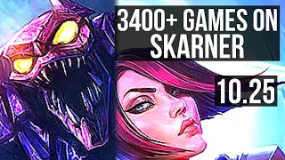 SKARNER vs FIORA (TOP) | 8/0/9, 3.4M mastery, 3400+ games, Rank 7 Skarner | NA Grandmaster | v10.25