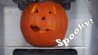 Frozen Pumpkins Crushed By Hydraulic Press | Scary Halloween Edition