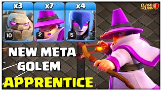 New Meta! Best Th13 Golem Witch Apprentice Warden Attack Strategy | Clash of Clans