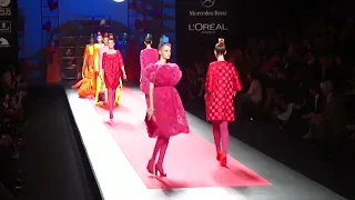 Models TRIP & FALL during Agatha Ruiz de la Prada Fashion Shows (Mercedes-Benz Fashion Week Madrid)