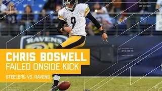 Kick Fail! Steelers K Chris Boswell Attempts Worst Rabona Onside Kick | Steelers vs. Ravens | NFL