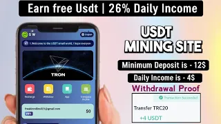 New Usdt Mining Site | usdt earning site | trx usdt mining app | Cloud Mining | usdt investment 2024