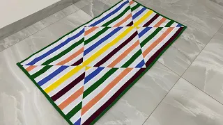 Only tracks you will make this beautiful patchwork rug. Super economical, come and learn.