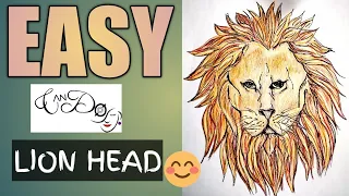 How To Draw A Lion Head Step By Step For Beginners| Easy Lion Head Drawing | Animal Drawings