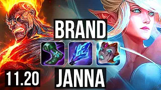 BRAND & Lucian vs JANNA & Sivir (SUPPORT) (DEFEAT) | Rank 3 Brand, Quadra | NA Grandmaster | v11.20