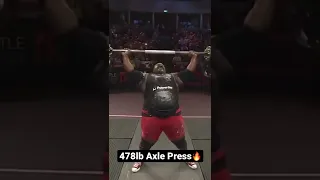 Iron Biby 478lb World Record Axle Press 🔥 #shorts #strongman