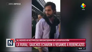 Guachos echaron a rebencazos a veganos que irrumpieron en La Rural