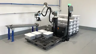 Universal Robots/Robotiq Palletizer in Action