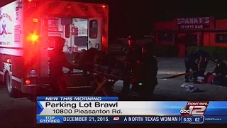 Driver of SUV hits man after parking lot brawl