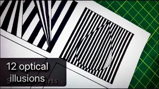 12 Optical Illusion drawings/art on A4 sheet | Step by Step freehand & abstract illusion tutorial|