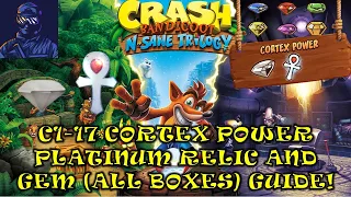 C1-17 Cortex Power Platinum Relic and Gem (All Boxes!) Crash Bandicoot 100% Guide