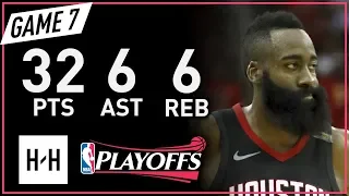 James Harden Full Game 7 Highlights vs Warriors 2018 NBA Playoffs WCF - 32 Pts, 6 Ast, 6 Reb!