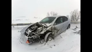 Лобовое ДТП в метель в Башкирии