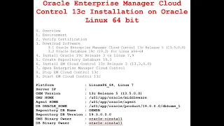 OEM 13c (13.5.0.0) - Oracle Enterprise Manager Cloud Control 13c Installation & Configuration