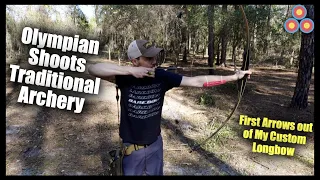 Olympian Shoots His First Traditional Bow | My First Arrows with a Trad Bow