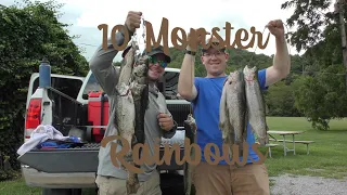 10 Monster Trout at Cedar Springs VA - My new PB was caught 7# Rainbow!