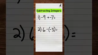 Subtracting Integers | How to Subtract Integers | Math with Mr. J #Shorts