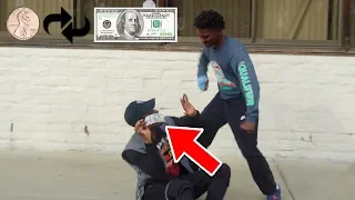 Asking Strangers for a Penny THEN Giving them $100 IN THE HOOD! SOCIAL EXPERIMENT