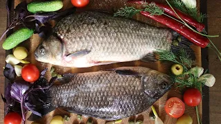 Baked Crucian Carp with Capers, Olives and Tomatoes Recipe