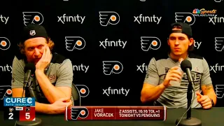 Jakub Voracek Tells Off Reporter in Post-Game Interview - Jan 15, 2021 (HD)