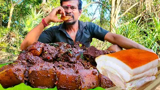 Tasty Pork Gravy Cook& Eating Village World | Pork Blood Gravy So Yummy Eating With White Rice